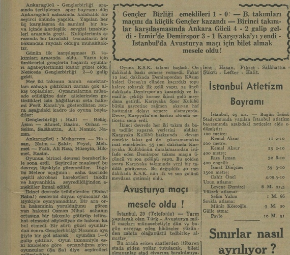 Ankaragücü-Gençlerbirliği Spor Bayramı (30.05.1948 günlü Ulus Gazetesi) - 02
